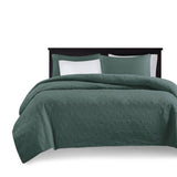 3 Piece Reversible Bedspread Set Balsam Green King B035P266674