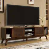 67.9 Inch Mid Century Modern Rattan TV Stand TVs up to 75", Entertainment Cabinet, Media Console W1801P303390