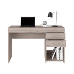 ZUN Ibare Two Drawer Computer Desk, One Lower Shelf -Light Gray B20091873