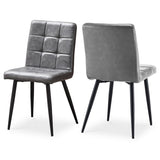 ZUN Dining Chairs set of 2, Faux Leather Kitchen Chair, Metal Leg 32268583