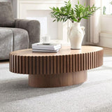 Modern Handcraft Drum Table Length 43.7 inch Ellipse Table for Living Room,Oval Small W2582P251185
