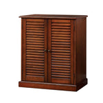 ZUN Modern Transitional Design 1pc Shoe Cabinet Oak Finish Adjustable Shelves Louver Design Doors Home B011P191540