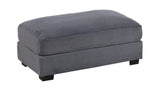 Living Room Furniture 1pc Ottoman Dark Gray Corduroy Soft Cushion Cocktail Ottoman Wood Legs B011P211061