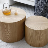 ZUN Round Coffee Table Set of 2, Nesting Coffee Tables for MDF with veneer .for living W1117P193716