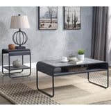 Concrete Grey and Black 1-shelf Coffee Table B062P185664