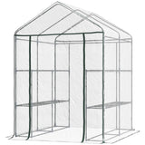 4.7' x 4.7' x 6.4' Mini Walk-in Greenhouse Kit with 3 Tier Shelves 88697344
