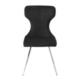 ZUN Ultra Modern Dining Furniture Set of 2 Side Chairs Black Velvet Upholstery Chrome Finish Metal Legs B011P285774