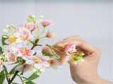 2 Pack 36" Artificial Impatiens Blossom Tree, Silk Fake Potted Flower Tree with Cement Base, 25461079