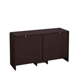51.18'' Arc Shaped Corner Rattan Cabinet, 6-Drawers Rattan Storage Cabinet Rattan Drawer, for Living W757P242781