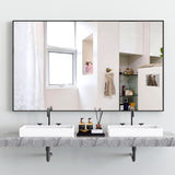 ZUN 60"x40" Oversized Modern Rectangle Bathroom Mirror with Black Frame Decorative Large Wall Mirrors W708140631