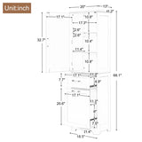 ZUN Tall Bathroom Storage Cabinet, Storage Cabinet with Two Different Size Drawers and Adjustable Shelf, 77184411