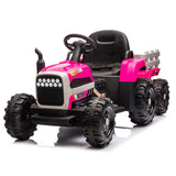 Ride on Tractor with Trailer,24V Battery Powered Electric Tractor Toy, 200w*2motor W1578P193902