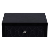 Elegant Velvet Nightstand with 2 Drawers and Crystal Handle, Storage Bedside Table with 94999948