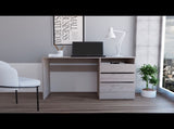 Computer Desk, 3 Drawers, One Shelf, Light Gray B097133045