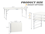 120 x 60 x 70 4Ft Portable Multipurpose Folding Table White 36974880