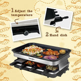 Raclette Grill 8 People Grill Plate Non-stick Coated, Raclette with 8 Mini Raclette Pans, Infinitely W1676105949
