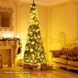 9ft Slim Pencil Christmas Tree - Space-Saving Design for Small Corners, 1500 Realistic PVC Branches 53891732