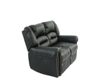 Plush Relax 1pc Manual Motion Loveseat Black Color Bonded Leather 2-Seat Couch Armrest Cushion B011P205579