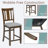 Dining Room Furniture Counter Height Chairs Set for 4, Kitchen Chair with Padded Seat, Walnut W1998126394