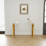 Console Table Stainless Steel Glass,Meal side table Golden Clear bs-02 76857135