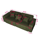 ZUN Green, Velvet cloth Modern Indoor Sofa With Three Pillows, 93.50"*35.23"*30.70" 76467165