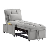 ZUN 4 in1 Multi-Function Single Sofa Bed with Storage Pockets,Tufted Single Pull-out Sofa Bed with W2186P163739