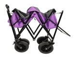480Lbs Collapsible Wagon with Canopy,Wagon Stroller with 7" All-Terrain Wheels, Lightweight Foldable 47984277