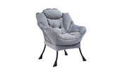 ZUN Living Room Chairs Modern Cotton Fabric Lazy Chair, Accent Contemporary Lounge Chair, Single Steel W1899P149718