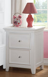 Pine Wood Nightstand with 2 Drawers, White B016P253773