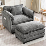 55.32*39.76" Oversized Sofa Indoor,Portable ottoman,Boucle Single Sofa Bed with Wider seat,Double W2715P269755