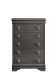 Blaze Modern Style 5-Drawer Chest Made with Wood in Metallic Gray B009P286645