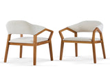Indoor Dining Chair Set of 2, Beige Chenille Upholstered Armchair with Sturdy Frame, 300lbs N779P370761B