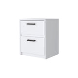 ZUN Myrtle 2 Drawers Nightstand, Bedside Table with Metal Handles B128P148758