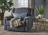Charcoal Fabric Glider Recliner with Swivel, Manual Reclining Chair 61368.00CCL