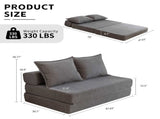 Foldable Sofa Bed Sleeper Lounge Chair with Pillow Floor Mattress Floor Couch with Backrest for W1170P314886