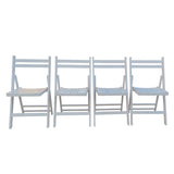 Furniture Slatted Wood Folding Special Event Chair - White, Set of 4, FOLDING CHAIR, FOLDABLE STYLE 13376921