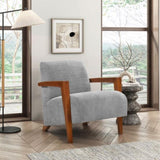 Ultra-Modern Accent Chair Gray Fabric Foam Seat Cushion Solid Wood Luxury Living Room Furniture 1pc B011P308550