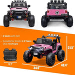 ZUN Large Wheels 2 Seater Kids Electric Car Powerful Electric Ride On Truck w/Remote Control, 2 Speeds, 40292667