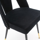 ZUN Furniture, Collection Modern Contemporary Velvet Upholstered Dining Chair with Nailheads and ld 38247692