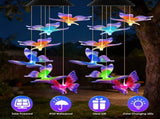 2PCS-Outdoor Solar Wind Chimes, Solar Butterfly Wind Chimes, Color Changing LED Wind Chime Light, 56920901