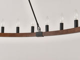 39.3 INCH Wood Wagon Wheel Chandelier Modern Farmhouse Pendant Light 20-Light Ceiling Hanging W5008P464781