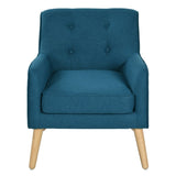 Mid-Century Modern Armchair - Tufted Fabric Accent Chair with Solid Wood Legs for Living Room, N767P257565E