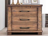 Rustic Three Drawer Reclaimed Solid Wood Framhouse Nightstand 93301617