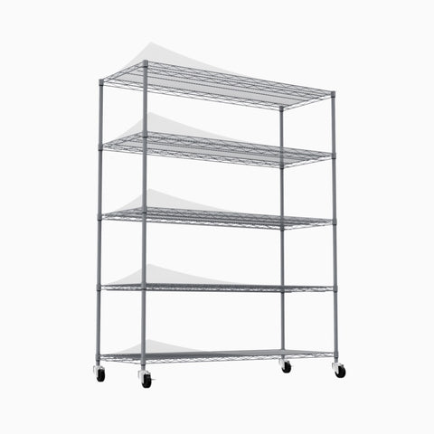 ZUN 5-tier heavy-duty adjustable shelving and racking, 300 lbs. per wire shelf, with wheels and shelf W1668P162576