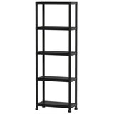 Black 5-Tier Garage Storage Shelf, PP Material 100LBS Per Shelf Tool-Free Assembly 33906260