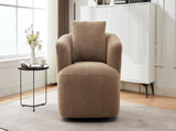 360&deg Swivel Chair, 38.2" Accent Chair Sofa, Upholstered Swivel Barrel Sofa Chair with a Throw Pillow N719P288552D