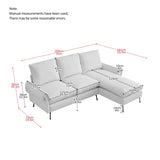 81"Modern Sectional Technical leather L-Shaped Sofa Couch with Reversible Chaise Lounge 10713407