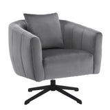 ZUN 360&deg; Swivel Accent Chair, Modern Velvet Fabric Living Room Armchair, Comfy Wide Upholstered with 42158642