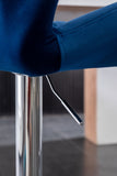 Breni Velvet Diamond Tufted Swivel Adjustable Height Barstool, Set of 2, Blue T2574P164870