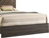 Contemporary 1pc King Size Bed Bedroom Furniture Upholstered Headboard Rubberwood 1pc Bedframe Gray B011P236808
